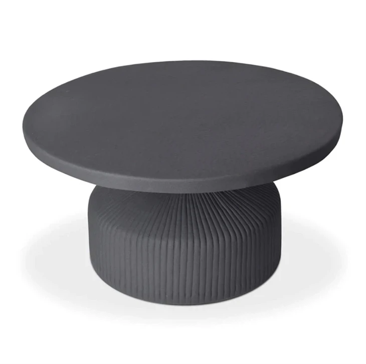 Mesa de centro redonda Doubletree em MDF preto